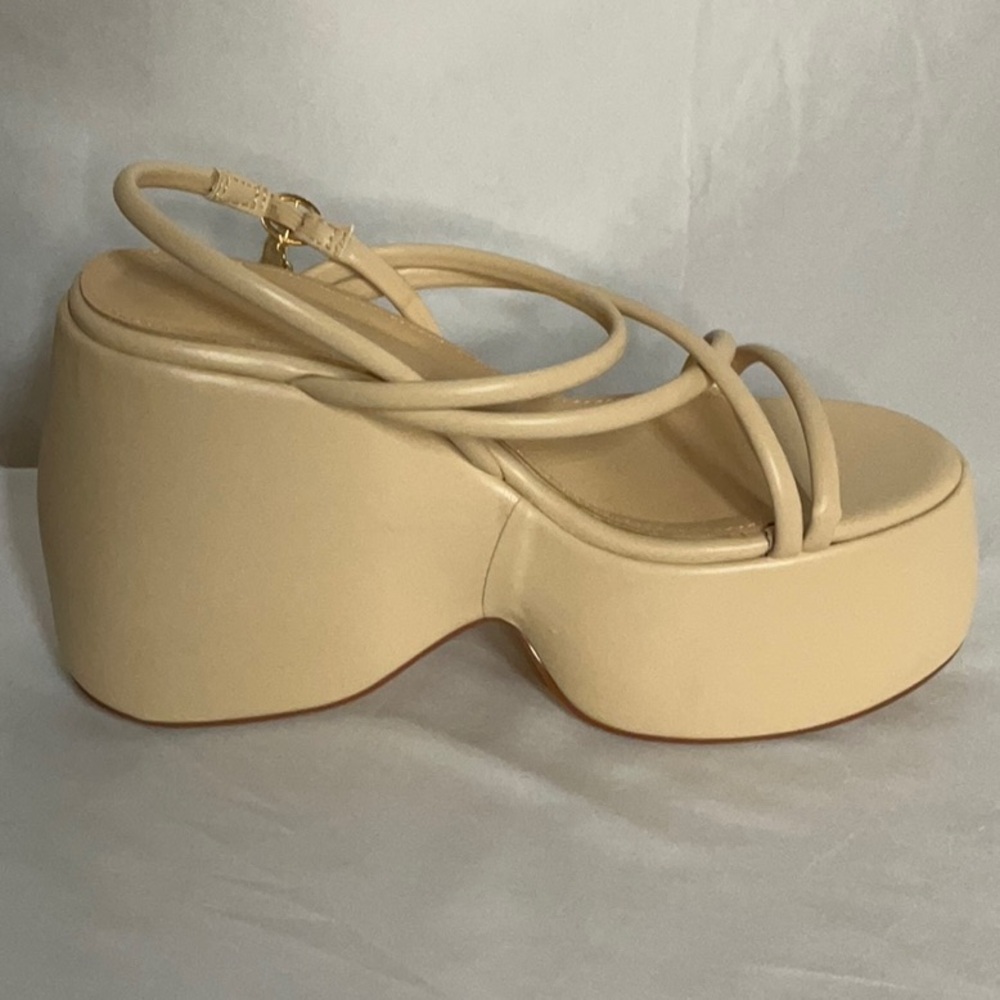 Chic Cream Platform Sandals - Picture 10 of 11